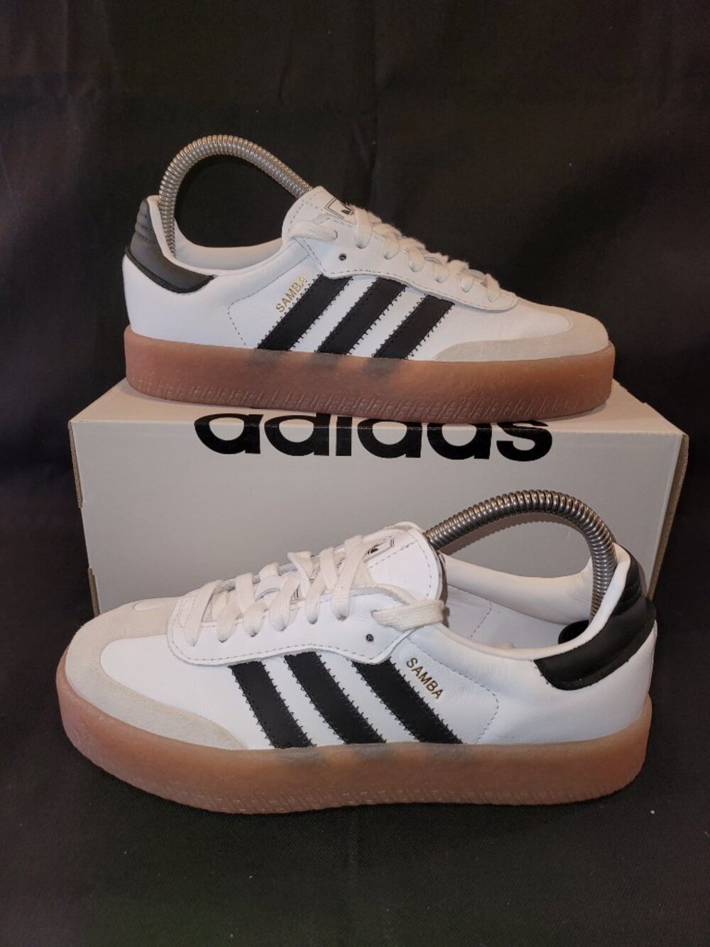 Adidas Originals Sambae Samba White Black Tan Gum Shoes JI1349 Women's Size 6.5